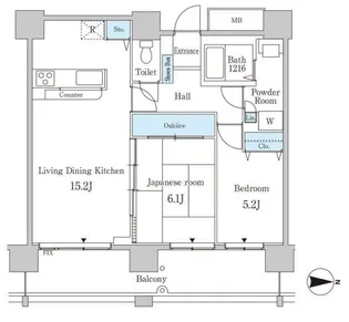 セルリアンホームズ勝どき【6階】の間取り