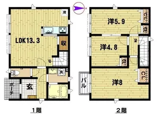 神奈川県大和市渋谷8【一戸建】の間取り