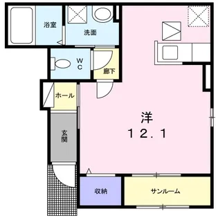 マイトレーヤ 呉【1階】の間取り