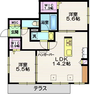 東京都世田谷区野毛1【マンション】の間取り