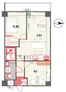 リス・ブラン・ド舟渡【2階】の間取り