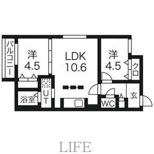 フェリスインフィニート西岡【3階】の間取り