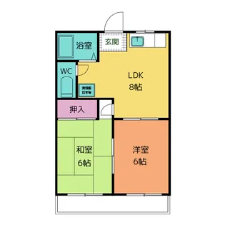 ハイツ白川【1階】の間取り