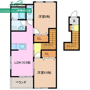 アンソレイェ【2階】の間取り