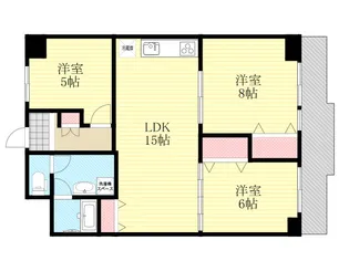 サンハイツ中村【6階】の間取り