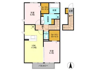 ブラオベーレ羽鳥野【2階】の間取り