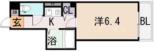 ビラ菱屋西【4階】の間取り