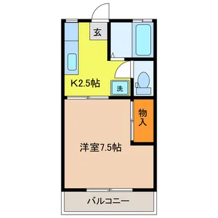 コーポサザンクロス(清原台)【1階】の間取り