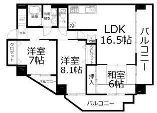 CREST中田【8階】の間取り