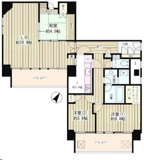 リバー&タワー【17階】の間取り