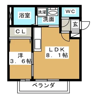 江尻ハイツ【1階】の間取り