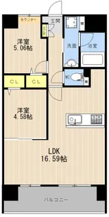 LIBTH菊陽II【6階】の間取り