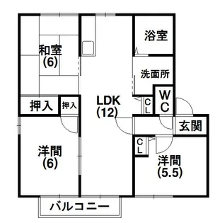 ガーデンハイツ四ツ池A【2階】の間取り