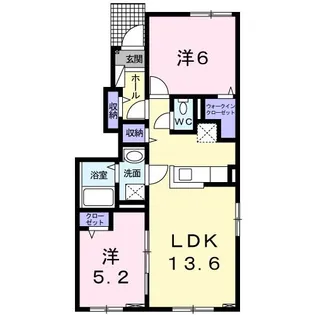 グレイスフル・サン V【1階】の間取り