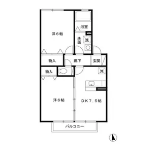 プルミエ・ラムール B【2階】の間取り