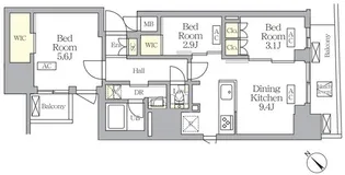 MFPRコート日本橋馬喰町【6階】の間取り