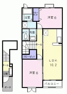 クレセント【2階】の間取り