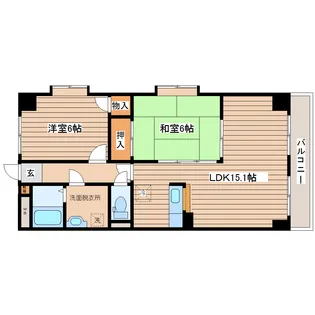 ファンテージ八乙女【6階】の間取り