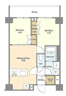 ディームス横濱神之木台【4階】の間取り