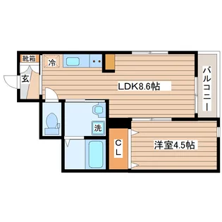 サムズアップ名取【1階】の間取り