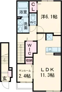 ホームタウン新田I【2階】の間取り