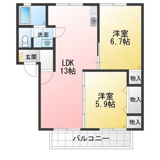ハビテイション上条B棟【1階】の間取り