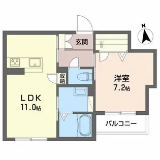 シャーメゾン リバー【1階】の間取り