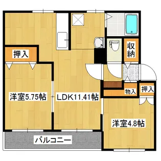 クラージュ春光II【1階】の間取り