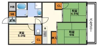 エスコート中崎【2階】の間取り