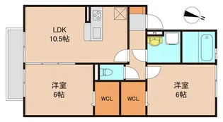 Bonne Chance ボヌシャンス【2階】の間取り
