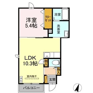 シャーメゾンコンフォール【1階】の間取り