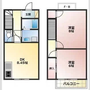 メゾネットスィスル【1階】の間取り