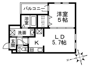 ソレイユ聖天下B【1階】の間取り