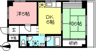 一の橋サンハイツ【2階】の間取り