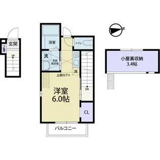 我寧舎(ガネーシャ)【2階】の間取り