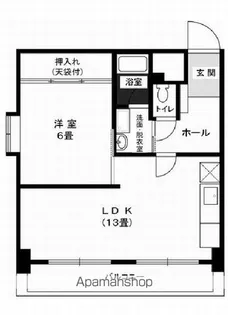 朝日プラザ天神【11階】の間取り