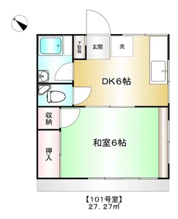 ナカフジハイツ【1階】の間取り