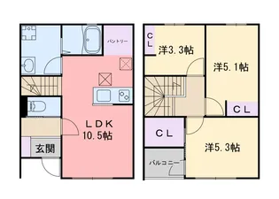 Garden Village 前原北 B【1階】の間取り