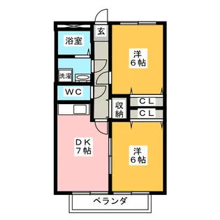 メゾンクレール【1階】の間取り