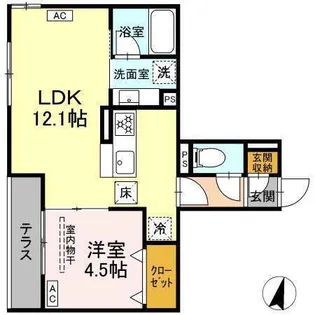 アルベート湘南台【1階】の間取り