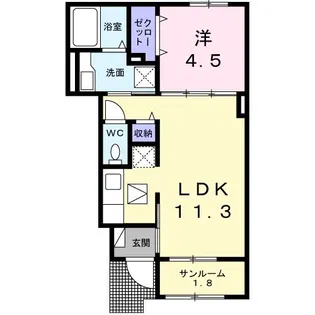 ヒルズII【1階】の間取り