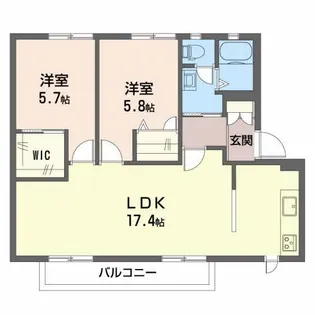 ハイツ貴船【2階】の間取り