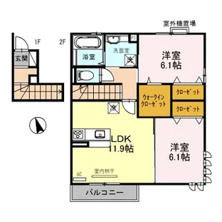 セジュール亀山 A棟【1階】の間取り