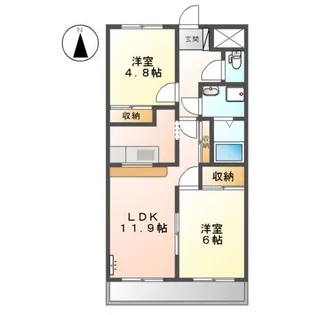 ラフレ西山【2階】の間取り