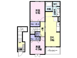 メルローズA【2階】の間取り