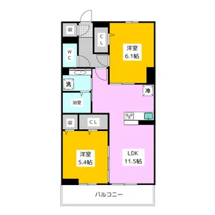グラーティア相模原【1階】の間取り