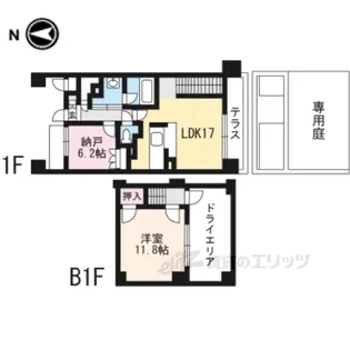 グランリソシエ御所西【1階】の間取り