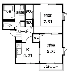 アルカディア百塚A棟【2階】の間取り