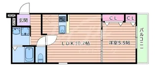 フジパレス吹田清和園V番館【2階】の間取り