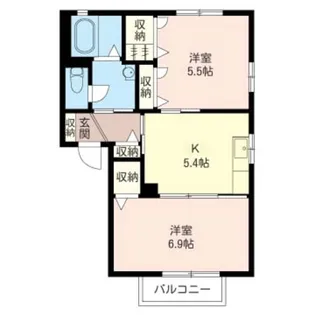 サニーハウス寿B【1階】の間取り
